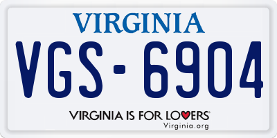 VA license plate VGS6904