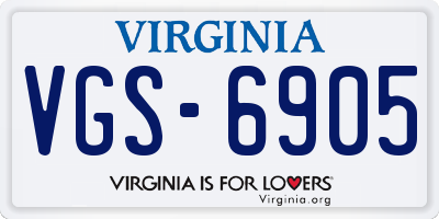 VA license plate VGS6905