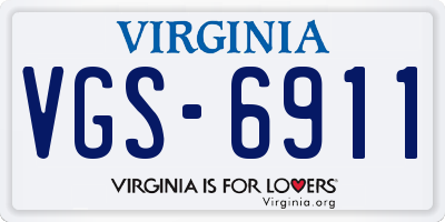 VA license plate VGS6911