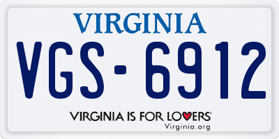 VA license plate VGS6912