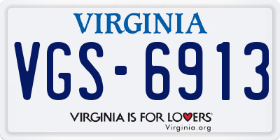 VA license plate VGS6913