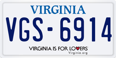 VA license plate VGS6914