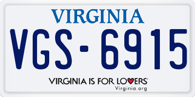 VA license plate VGS6915