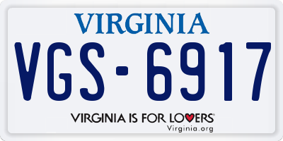 VA license plate VGS6917