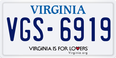 VA license plate VGS6919