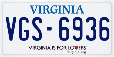 VA license plate VGS6936