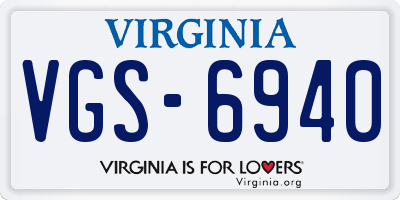 VA license plate VGS6940