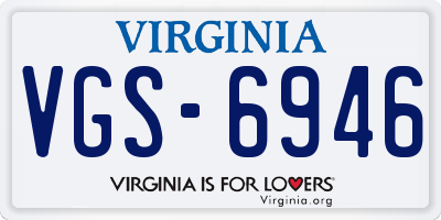 VA license plate VGS6946