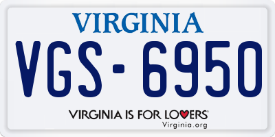 VA license plate VGS6950