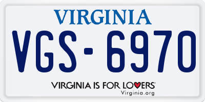 VA license plate VGS6970