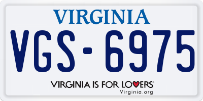 VA license plate VGS6975