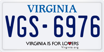 VA license plate VGS6976