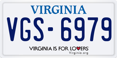 VA license plate VGS6979