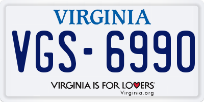 VA license plate VGS6990