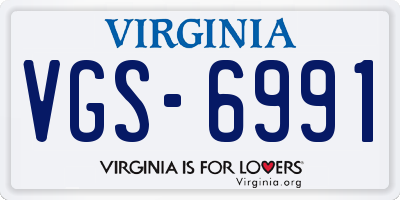 VA license plate VGS6991