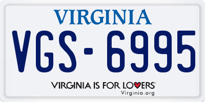 VA license plate VGS6995