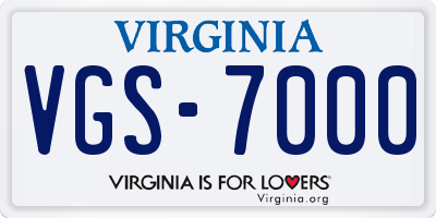 VA license plate VGS7000