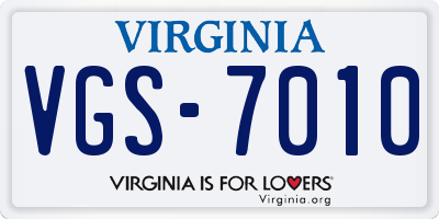 VA license plate VGS7010