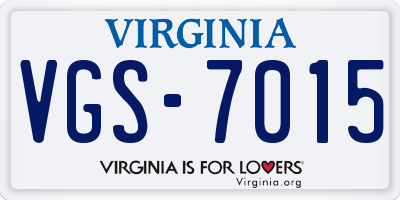 VA license plate VGS7015