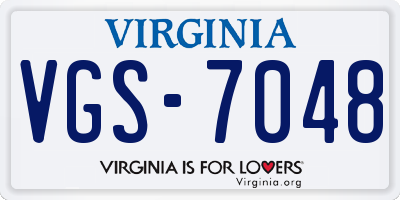 VA license plate VGS7048