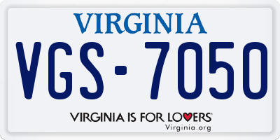 VA license plate VGS7050
