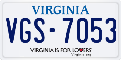 VA license plate VGS7053