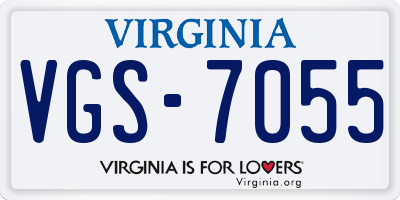 VA license plate VGS7055