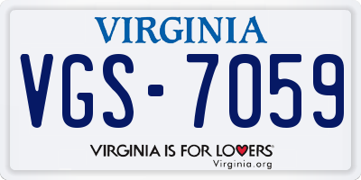 VA license plate VGS7059
