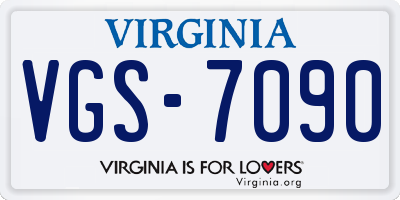 VA license plate VGS7090