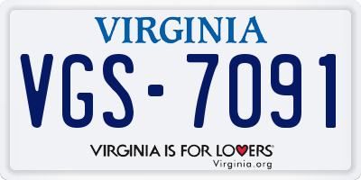 VA license plate VGS7091