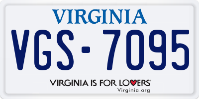 VA license plate VGS7095
