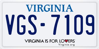 VA license plate VGS7109