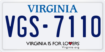 VA license plate VGS7110