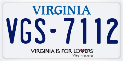 VA license plate VGS7112