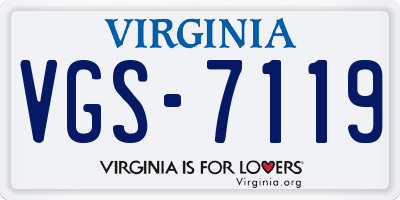 VA license plate VGS7119