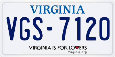 VA license plate VGS7120