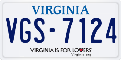 VA license plate VGS7124