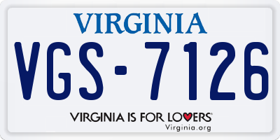 VA license plate VGS7126