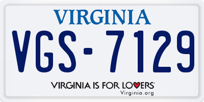 VA license plate VGS7129