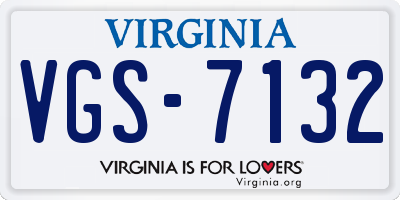 VA license plate VGS7132
