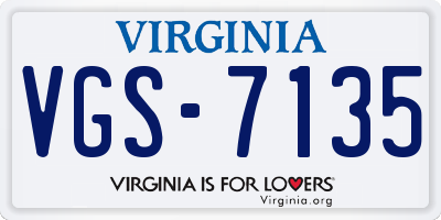 VA license plate VGS7135