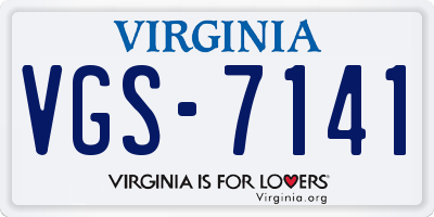 VA license plate VGS7141