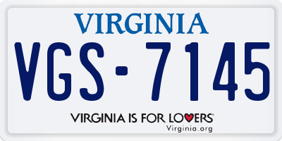 VA license plate VGS7145
