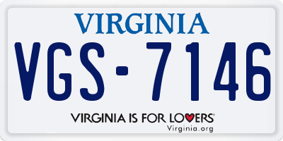 VA license plate VGS7146