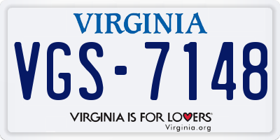 VA license plate VGS7148