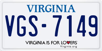 VA license plate VGS7149