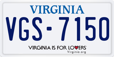VA license plate VGS7150