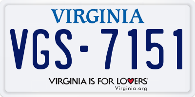 VA license plate VGS7151