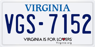 VA license plate VGS7152