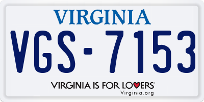 VA license plate VGS7153